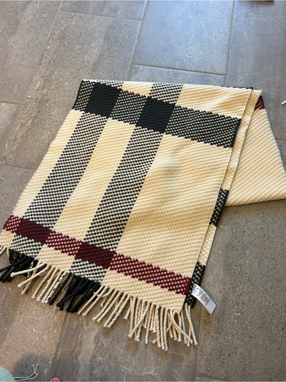 Burberry Oversized Jumbo Check Wool Scarf and Wrap - Picture 4 of 8